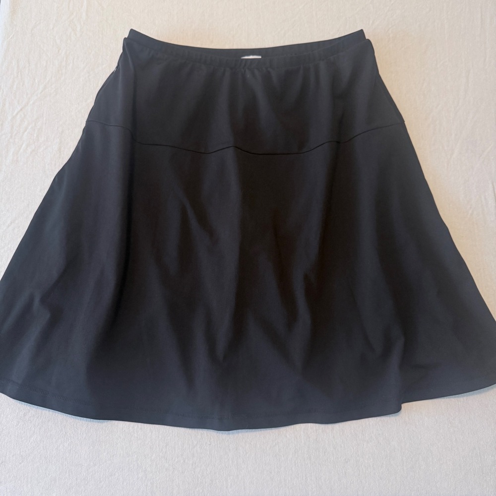 HydroChic Swim Skirt Skort Womens XL Modest Black UV Active Wear Pockets Beach